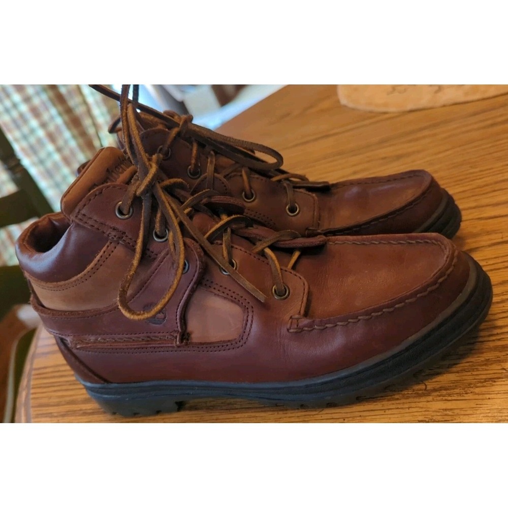 Vintage Timberland Gore-Tex Ankle Boots Moc Toe Brown Hi Top Women's Size 7.5 M‎